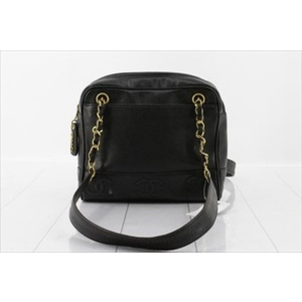 Chanel Caviar Chain Shoulder Bag Handbag Black